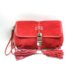 JUICY COUTURE AVA-SWING IT SUEDE CLUTCH/ LARGE WRISTLET #YHRU2901